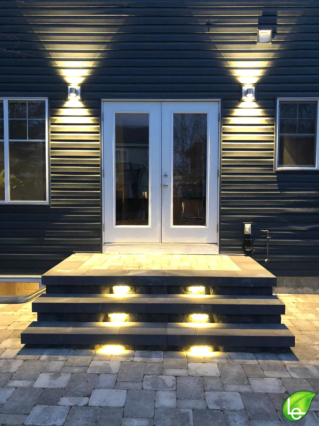 Living Earth Landscapes Lighting with Landing and paving stones